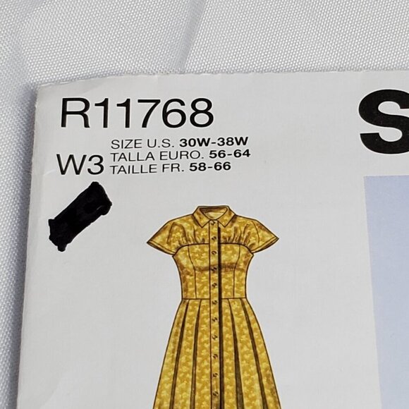 Simplicity R11768 Womens Dress Sewing Pattern W3 30W-38W Plus Size UNCUT - Picture 2 of 8